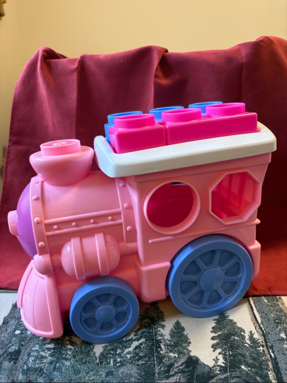 Fisher Price Pink & Blue Shape-Sorting Train Toy